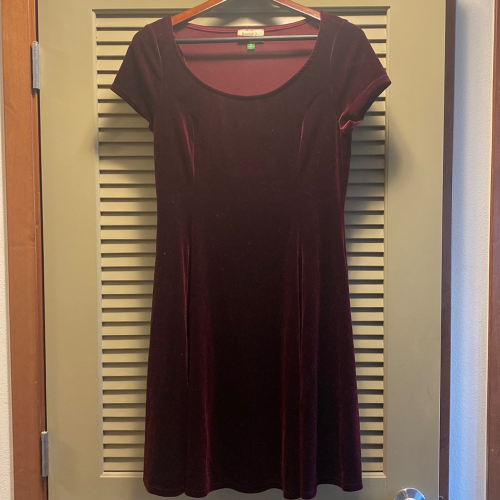 NWOT Velvet Wine Colored Dress